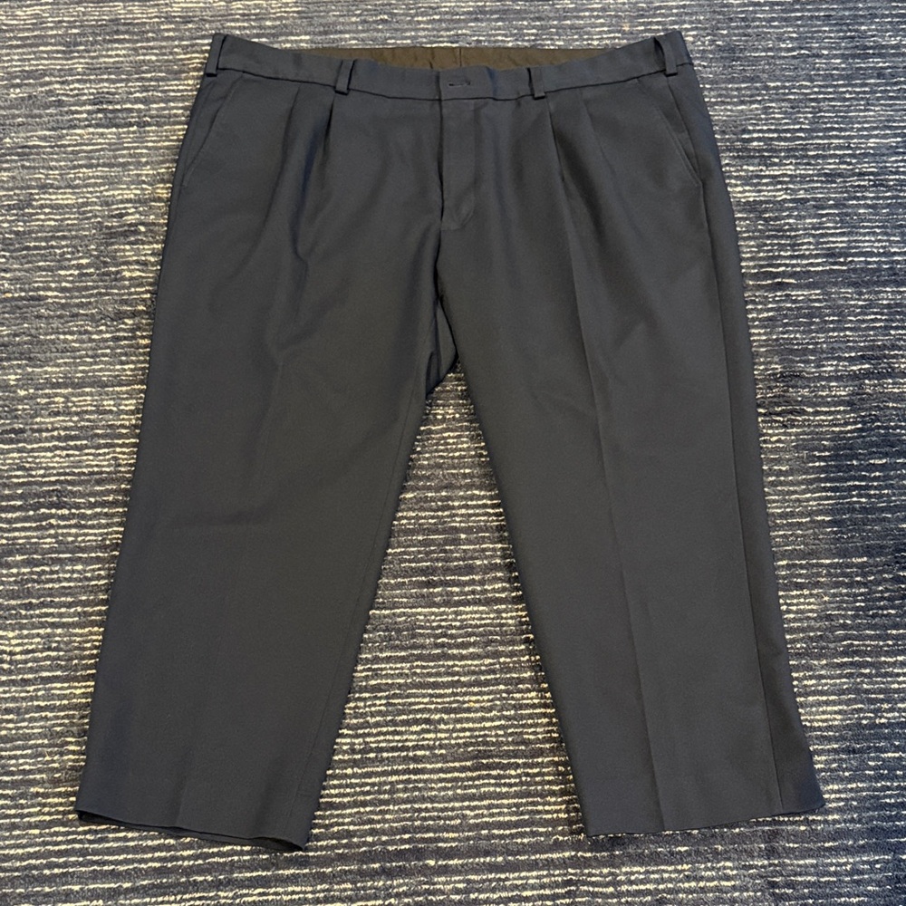 Men's Navy Pleated Microfiber Dress Pants
